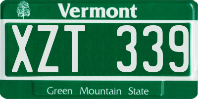 VT license plate XZT339