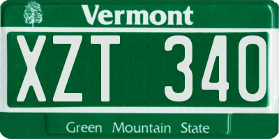 VT license plate XZT340