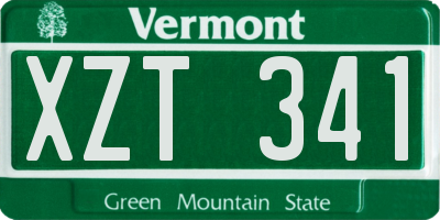VT license plate XZT341