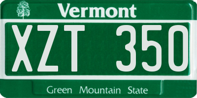 VT license plate XZT350