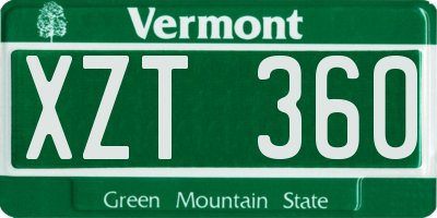 VT license plate XZT360