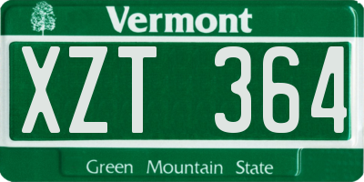 VT license plate XZT364