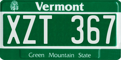 VT license plate XZT367