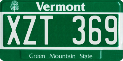 VT license plate XZT369