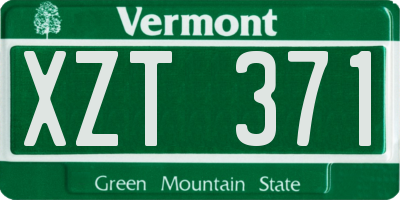 VT license plate XZT371