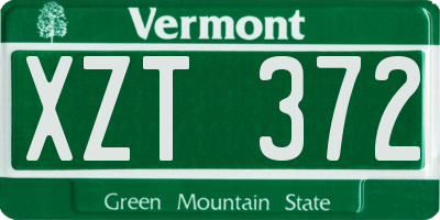 VT license plate XZT372