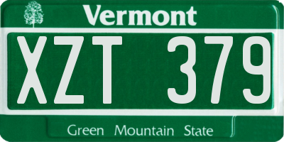 VT license plate XZT379