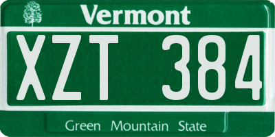 VT license plate XZT384