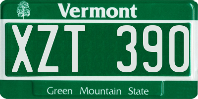 VT license plate XZT390