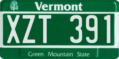 VT license plate XZT391