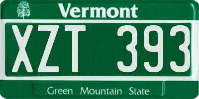 VT license plate XZT393