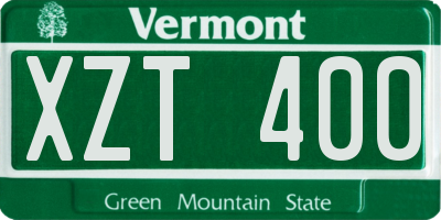 VT license plate XZT400
