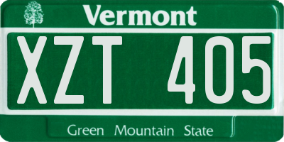 VT license plate XZT405