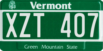VT license plate XZT407