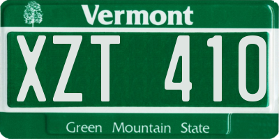 VT license plate XZT410