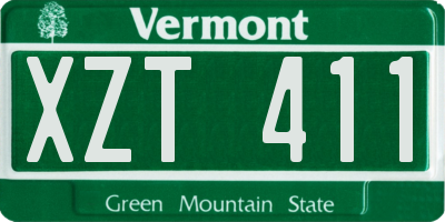 VT license plate XZT411
