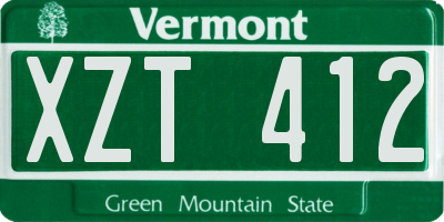 VT license plate XZT412