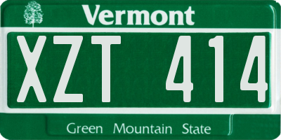VT license plate XZT414