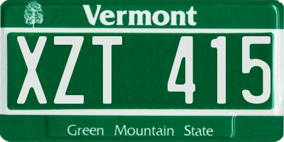 VT license plate XZT415
