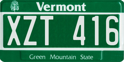 VT license plate XZT416