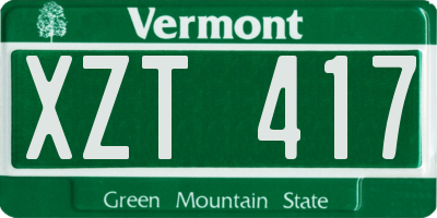 VT license plate XZT417