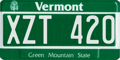 VT license plate XZT420