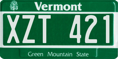 VT license plate XZT421