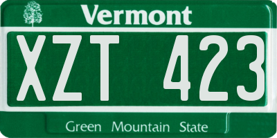 VT license plate XZT423