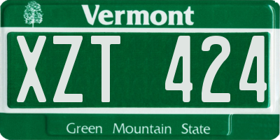 VT license plate XZT424
