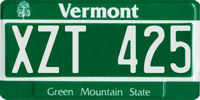VT license plate XZT425