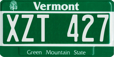 VT license plate XZT427