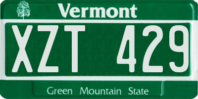 VT license plate XZT429