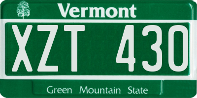 VT license plate XZT430