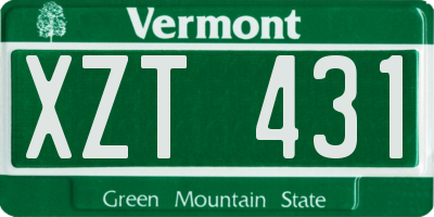 VT license plate XZT431