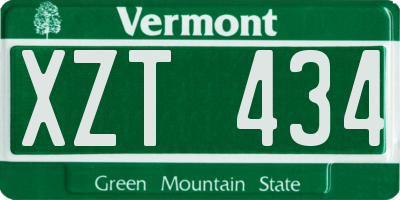 VT license plate XZT434