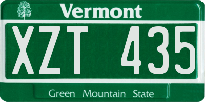 VT license plate XZT435