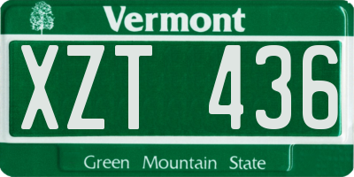 VT license plate XZT436