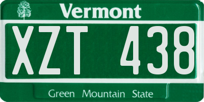 VT license plate XZT438