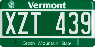 VT license plate XZT439