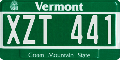 VT license plate XZT441