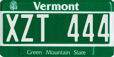 VT license plate XZT444