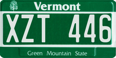 VT license plate XZT446