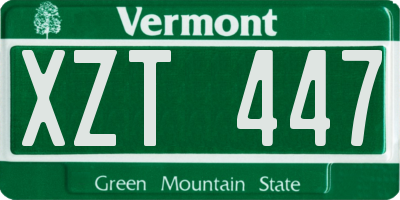 VT license plate XZT447