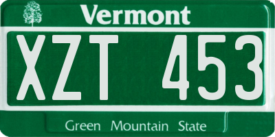 VT license plate XZT453