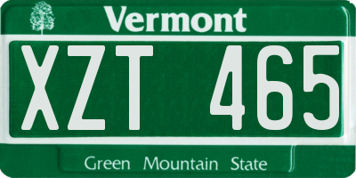 VT license plate XZT465