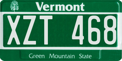 VT license plate XZT468