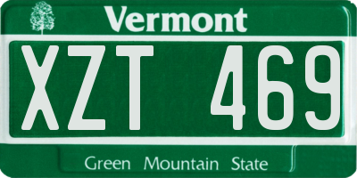 VT license plate XZT469