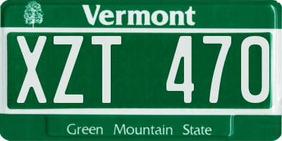 VT license plate XZT470