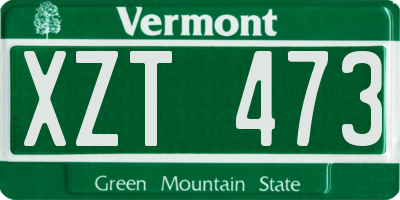 VT license plate XZT473