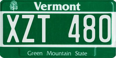 VT license plate XZT480